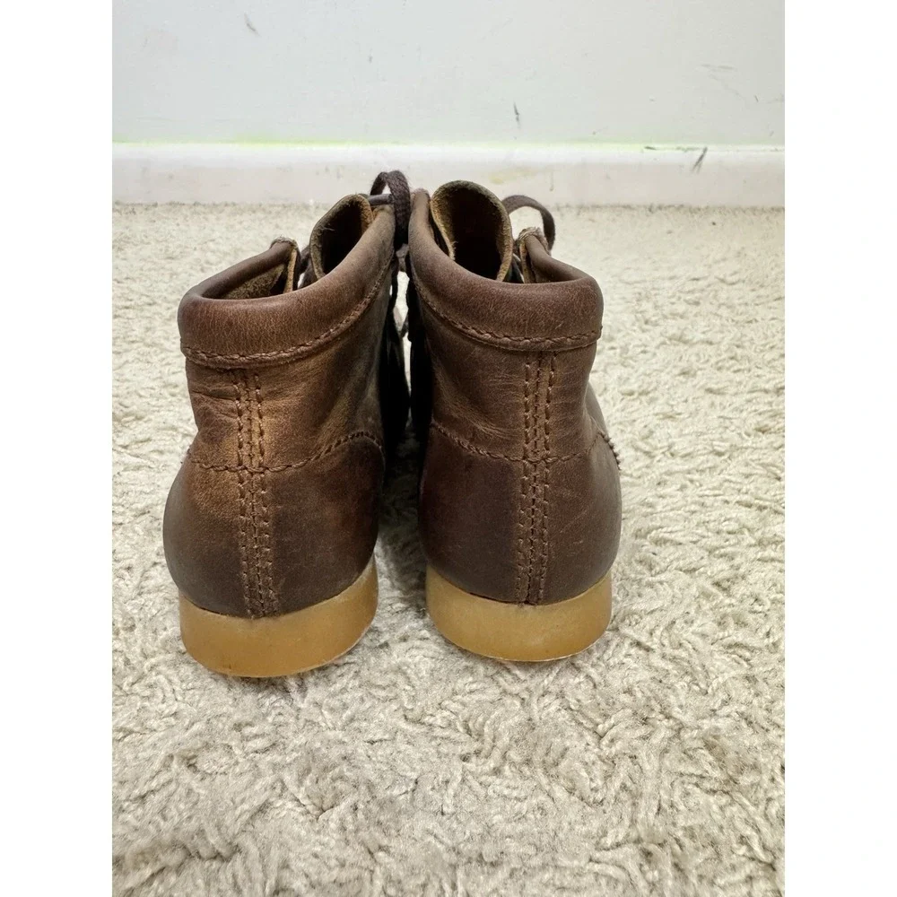 Clarks Originals Kids Wallabee‎ Leather Lace-Up Chukka Boots Sz 10 Classic Brown